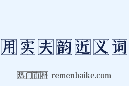 用实夫韵近义词是什么意思的图片